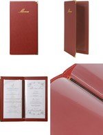 Protège-menus souple L190xH360mm simili cuir bordeaux