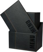 Protège-menus Trendy A4 similicuir noir lot de 20 dans une boite 