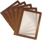 Insert transparent avec bordure marron pour protège menu Wood marron lot de 5