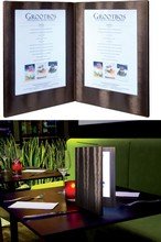 Protége carte de menu avec éclairage LED A4 L270xH350mm cuivre