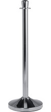 Poteau d'accueil Classic avec socle hauteur 0,95 mètre argent chromé