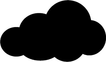 Ardoise murale silhouette nuage sans cadre 48x29cm noir