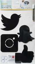 Kit de 4 ardoises murale Silhouette "Social Media"