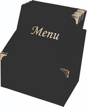 Protège-menus Basic A4 couverture simili cuir noir 10 pièces dans une boîte