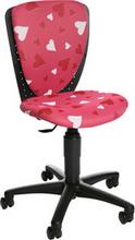 Chaise pivotante pour enfants Scool 3, rose avec dessins de coeurs