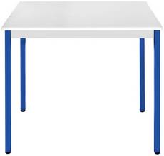 Table réunion Modulaire rectangulaire 70x60cm plateau gris /pieds bleu
