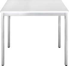 Table réunion Modulaire rectangulaire 120x80cm plateau gris/pieds alu argenté