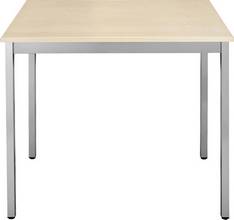 Table réunion Modulaire rectangulaire 140x80cm plateau érable/pieds alu argenté