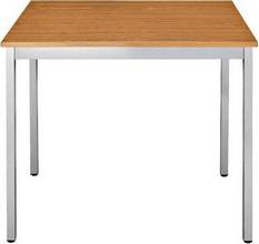 Table réunion Modulaire rectangulaire 140x80cm plateau merisier/pieds alu argenté