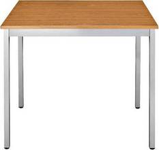Table réunion Modulaire rectangulaire 180x80cm plateau merisier/pieds alu argenté