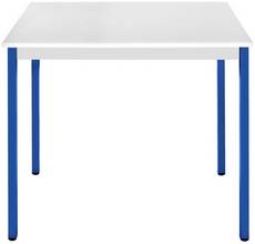 Table réunion Modulaire rectangulaire 120x60cm plateau gris /pieds bleu