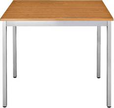 Table réunion Modulaire rectangulaire 120x60cm plateau merisier/pieds alu argenté