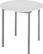 Table ronde 80cm plateau gris clair/pieds gris