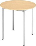 Table ronde 80cm plateau Hêtre/pieds aluminium