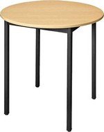 Table ronde 80cm plateau hêtre/pieds noir