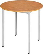 Table ronde 80cm plateau merisier/pieds aluminium