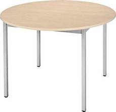 Table ronde 110cm plateau érable/pieds aluminium