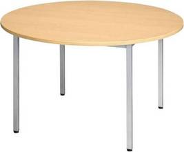 Table ronde 110cm plateau Hêtre/pieds aluminium