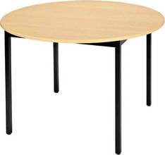 Table ronde 110cm plateau Hêtre/pieds noir
