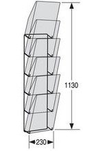 Porte prospectus mural Concept 6 cases A4 portrait L230xH1130xP190mm gris