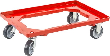 Chariot de transport ProfiPlus EuroRoll OS600 4 roulettes charge max 250kg rouge