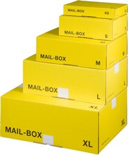 Carton d'expédition Mail Box XS L249xP157xH48mm pour lettre maxi jaune