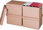 Container archives et transport avec couvercle marron L438xH280xP343mm