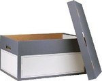 Boîte d'archives et de transport L gris avec couvercle L395xH303xP465mm