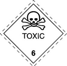 Etiquettes produits dangereux 100x100mm classe 6 - matière toxique, crâne + texte 1000 étiquettes