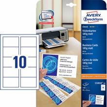 Cartes de visite 85x54mm blanc mat recto 185g par 100