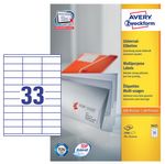 Etiquettes multi-usages 70 x 25,4 mm boite de 3300 sur 100 feuilles A4