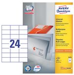 Etiquettes multi-usages 70 x 37 mm boite de 2400 sur 100 feuilles A4