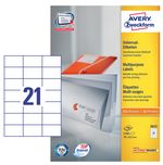 Etiquettes Multi-usages 70 x 42,3 mm boite de 2100 sur 100 feuilles A4