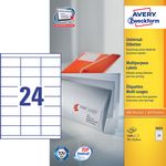 Etiquettes multi-usages 70 x 33,8 mm boite de 2400 sur 100 feuilles A4