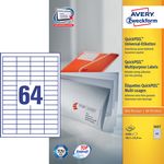 Etiquettes multi-usages 48,5 x 16,9 mm boite de 6400 sur 100 feuilles A4