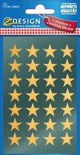 Stickers de Noel étoiles film brillant or 56pcs