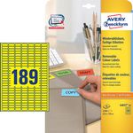 Mini-étiquettes enlevable 25,4 x 10 mm jaunes paquet de 3780