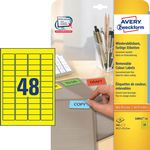 Mini-étiquettes enlevable 45,7 x 21,2 mm jaunes paquet de 960