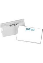 Porte-badge plastique avec épingle 40x60mm transparent par 50