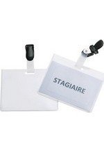 Porte-badge avec clip 60x90mm transparent boite de 25