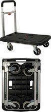 Chariot pliant et compact alu, plateau plastique charge 150kg