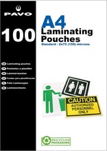 Pochettes plastification A4 brillantes 150 microns 2x75 par 100