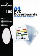 Plats de couverture transparent brillant A4 PVC 150 microns par 100