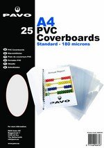 Plats de couverture transparent brillant A4 PVC 180 microns par 25