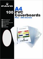 Plats de couverture transparent brillant A4 PVC 200 microns par 100