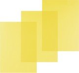 Plats de couverture transparent A4 PVC 200 microns jaune par 100