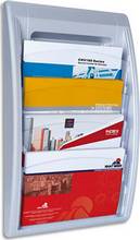 Porte-brochures mural Quick fit trieur 4 cases format 24x32cm Aluminium