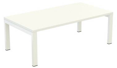 Table basse d accueil easyDesk rectangulaire L1140xP600xH400mm blanc/blanc
