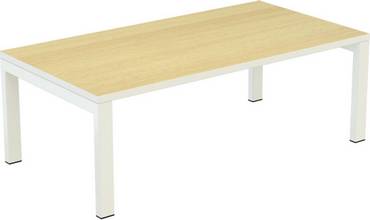 Table basse d accueil easyDesk rectangulaire L1140xP600xH400mm hêtre/blanc