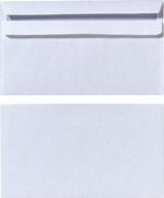 Enveloppes blanches 110x220mm DL 75g sans fenetre autocollantes par 100
